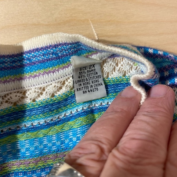 Marisa Canvas Button up Sweater Blouse 2X (EK) - Picture 7 of 11